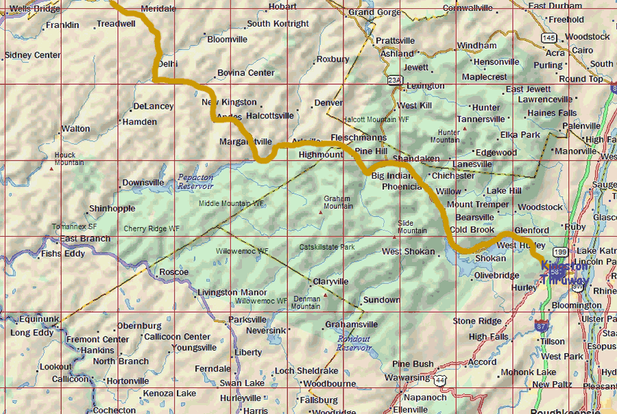 Map of the Catskills